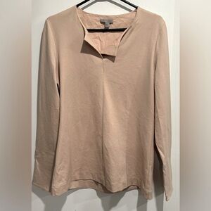 COS tunic long blouse blush modern v neck cotton office street modern rare US M